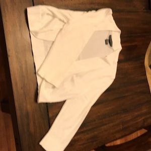 Short white long sleeve cardigan